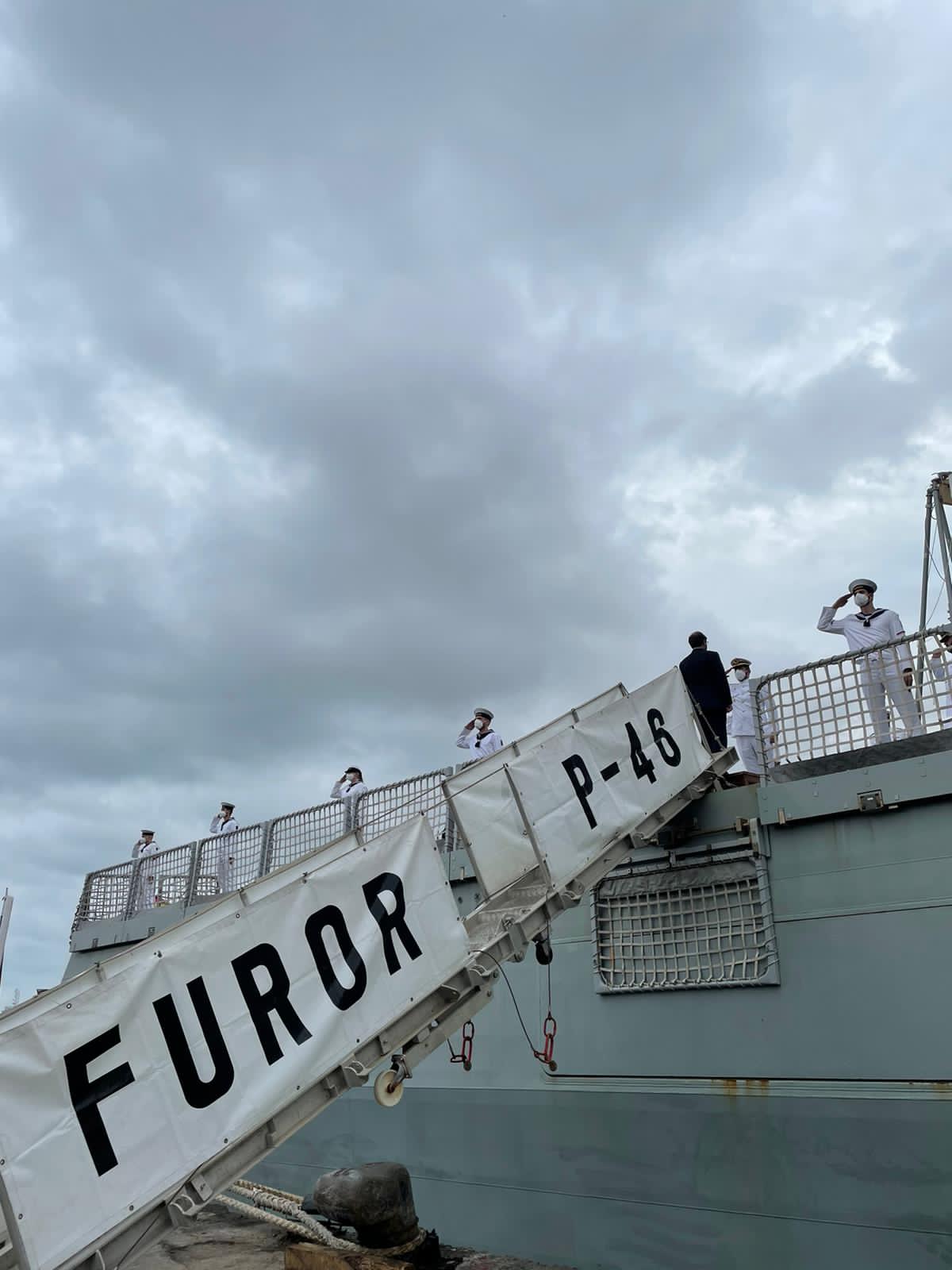 Le navire de guerre d’action maritime espagnole « Furor », sur les eaux abidjanaises du 31 mai au 05 juin 2021, en vue de renforcer les connaissances en matière de lutte contre la piraterie et de sécurité maritime
